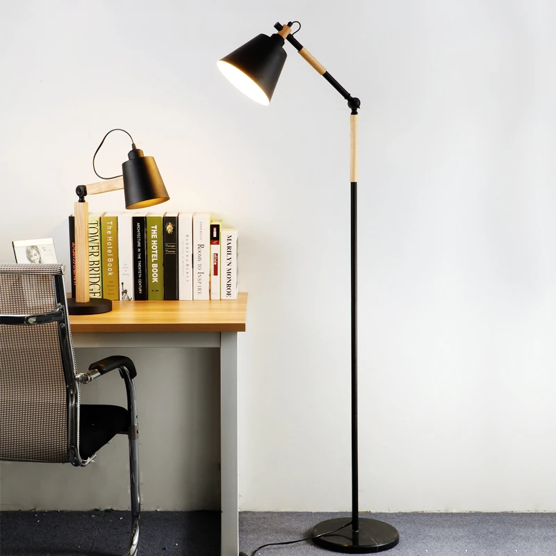 Morden Replica Bedroom Floor Lamps For Living Room Wood Metal Arm  Adjustable Lamparas De Pie Home Lambader Nordic Standing Lamp - Floor Lamps  - AliExpress