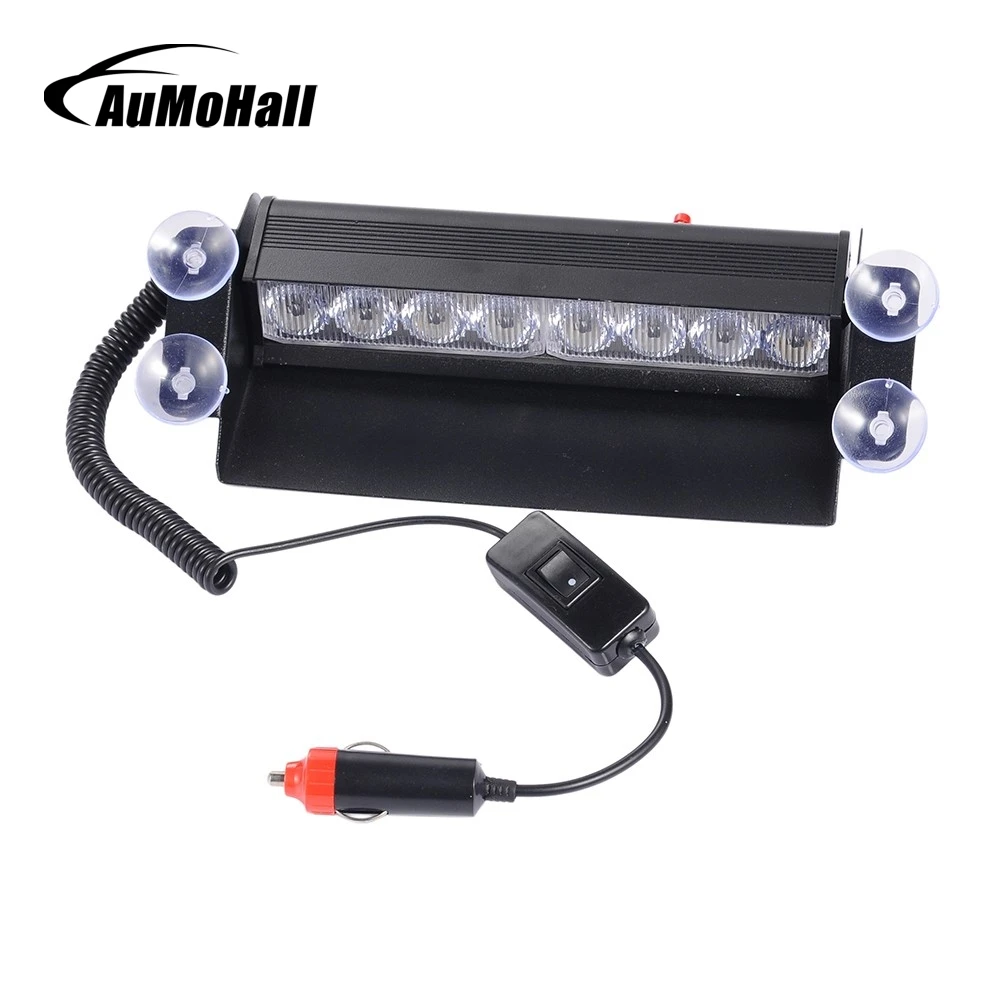 AuMoHall 12V 8W Car Strobe Light Bar 8 LED Strobe Flash Warning Light 1