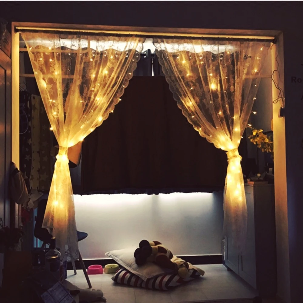 4.5*3Meter 300leds Curtain LED String Lights New Year Christmas Garlands Fairy Party Garden Wedding Decoration fairy 4 Colors LH