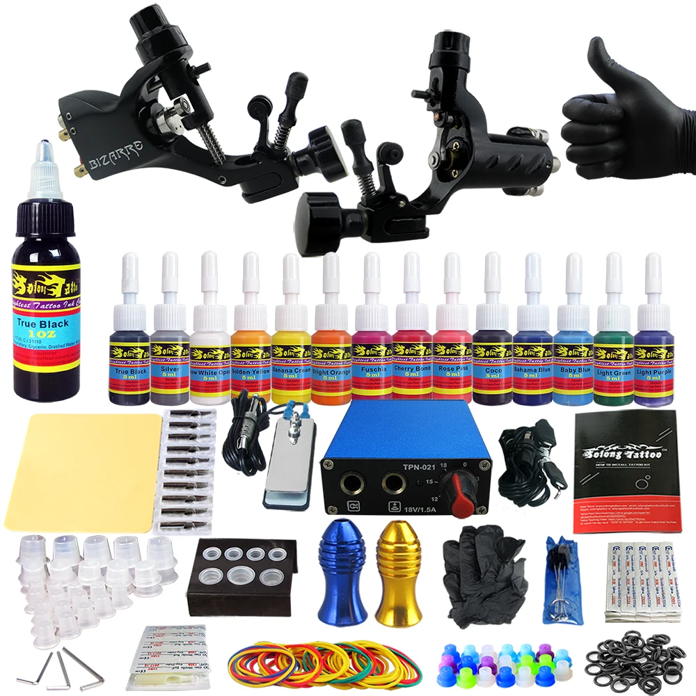 

Solong Tattoo 2 ProTattoo Machine Guns Kit Power Supply TK203-19