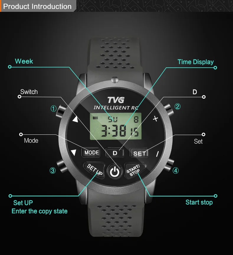 TVG кварцевые цифровые часы мужские светодиодные спортивные часы водонепроницаемые силиконовые умные часы с пультом дистанционного управления мужские часы Relogio Masculino