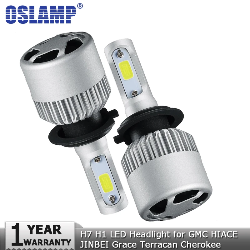 Oslamp H7 H1 COB автомобильная светодиодная лампа для фары Hi lo Beam 72 Вт 8000lm Авто
