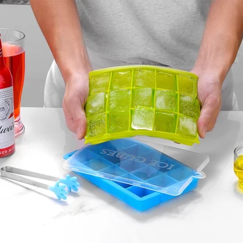 

Silicone Ice Cube Maker Juice PopsicleTray Candy Cake Pudding Chocolate Molds Square Shape Whisky Ice Cube Kitchen Gadgets