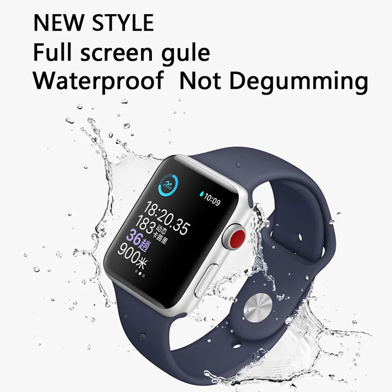 For iWatch Plating Tempered Glass For Apple Watch 38mm 42mm Series 3 2 1 Full Cover 3D Curved Black Edge Screen Protector Film For iWatch Plating Tempered Glass For Apple Watch 38mm 42mm Series 3 2 1 Full Cover 3D Curved Black Edge Screen Protector Film