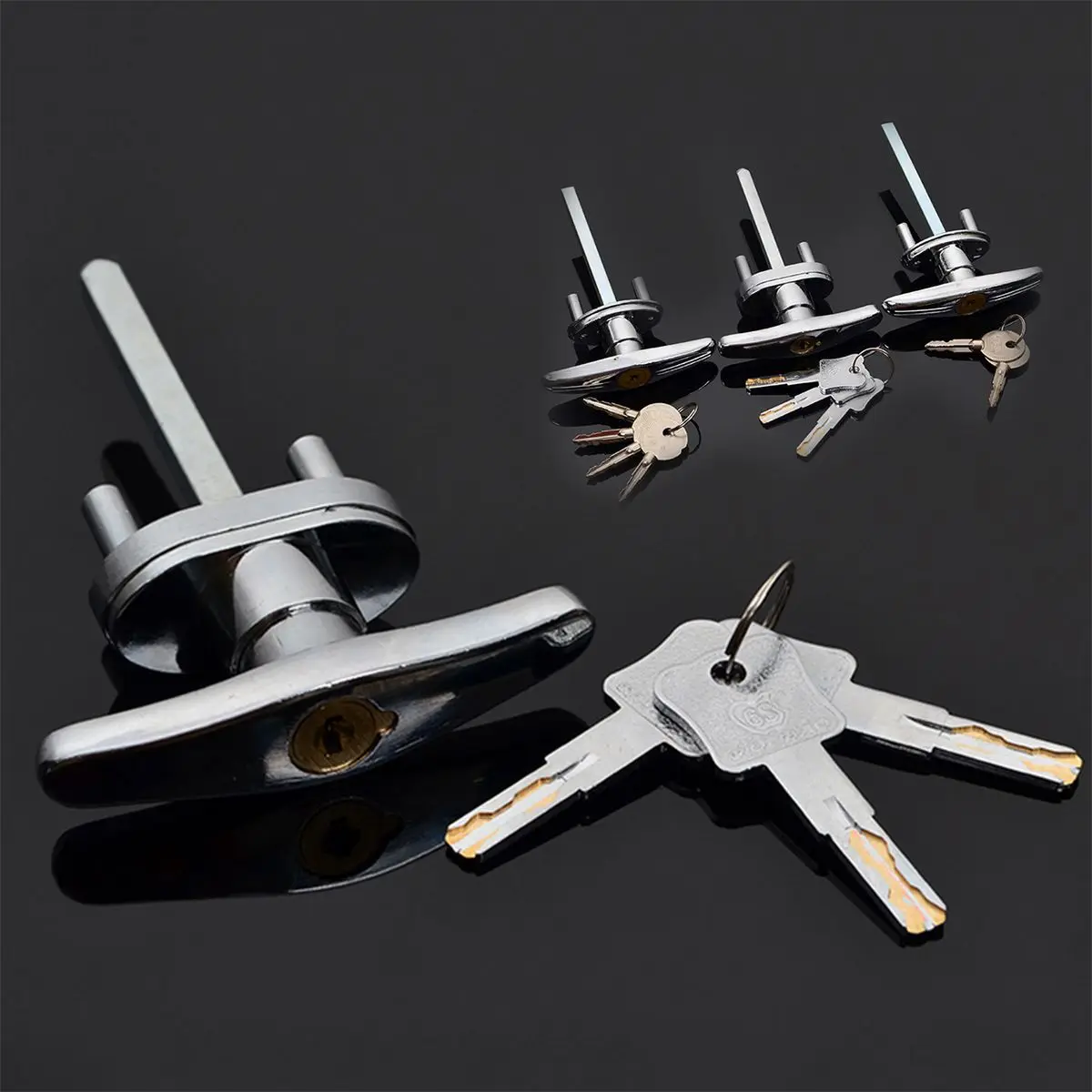 Mayitr Garage Door Opener T Lock Handle with 2/3/4 keys Secure For Caravans & Trailers