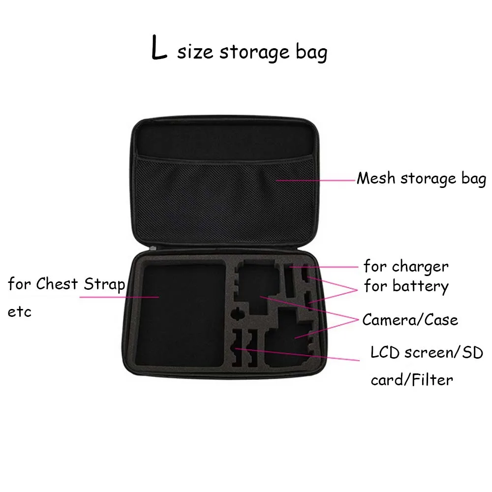 JINSERTA Портативная сумка для хранения для Gopro Hero 7 3 размера нейлоновый чехол для коллекции для GoPro Hero 6 5 Аксессуары для камеры