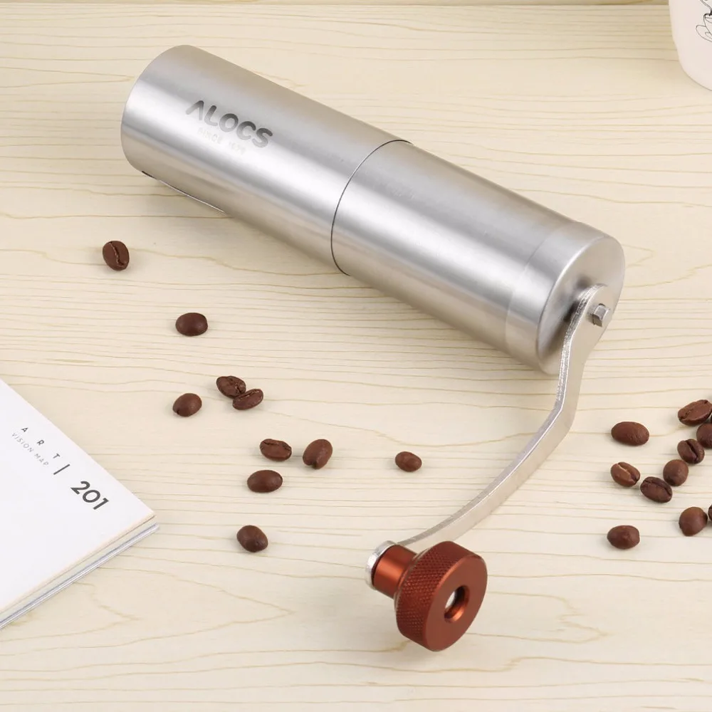  Stainless Steel Hand Manual Grind Coffee Bean Burr Grinder Mill Tool for backpacking camping picnics road trips home daily use 