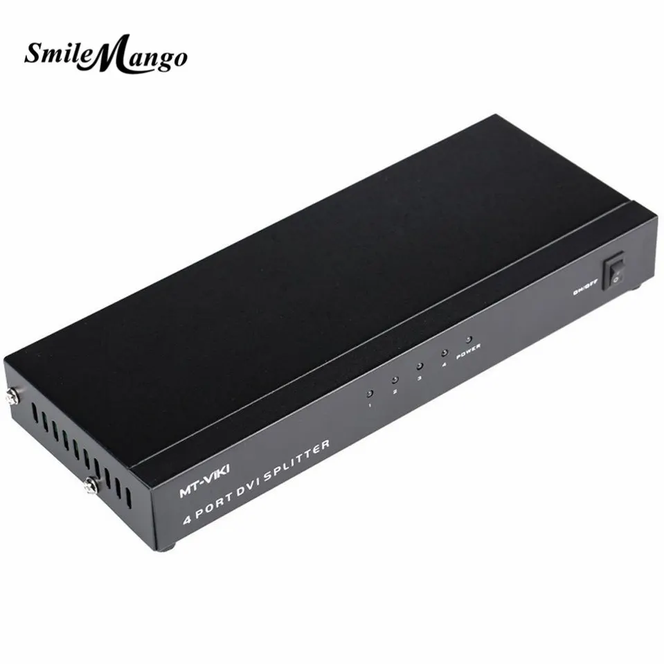 

SmileMango DV4H 4 Port DVI Splitter Distributor Video Sharing 1 input to 4 output multiple LCD monitor Synch Display MT-DV4H
