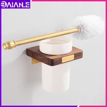 Toilet Brush Holder Set Ceramic Cup Brass Wood Toilet Brush Holder Bathroom Clean Cleaning Brush Wall Mounted Bathroom Hardware Toilet Brush Holder Set Ceramic Cup Brass Wood Toilet Brush Holder Bathroom Clean Cleaning Brush Wall Mounted Bathroom Hardware