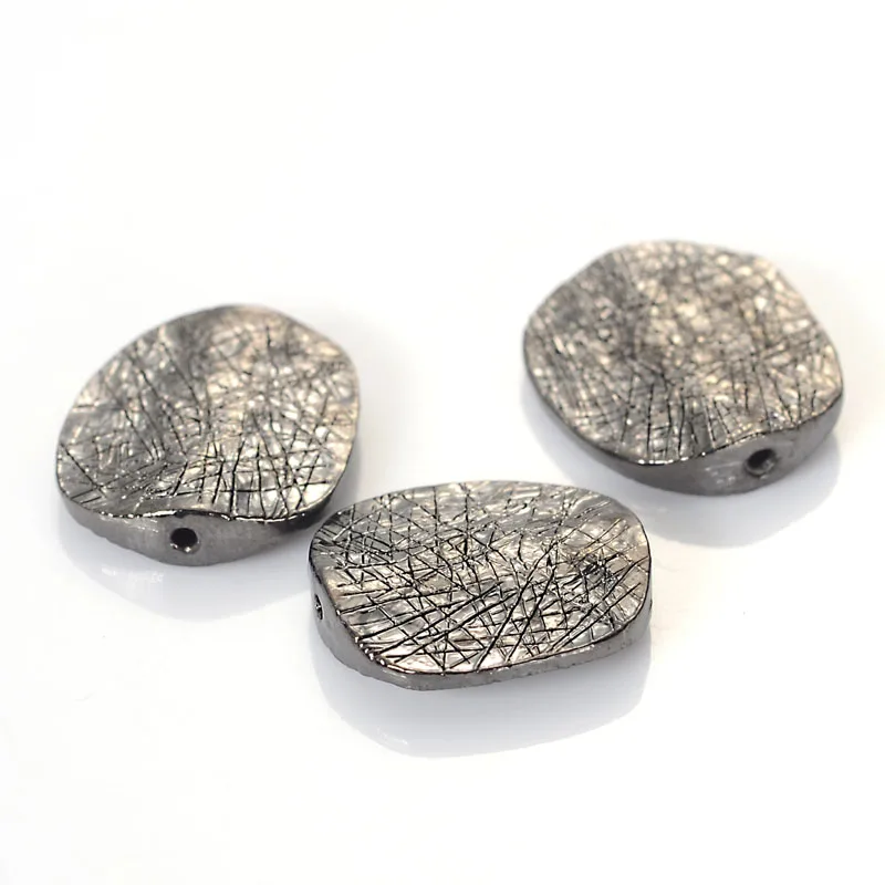 

Miasol 20 Pcs/Lot Fluted Corrugated Gunmetal Design Metal Cast Square Bead For Diy Handmade Jewelry Making Finding Accessories