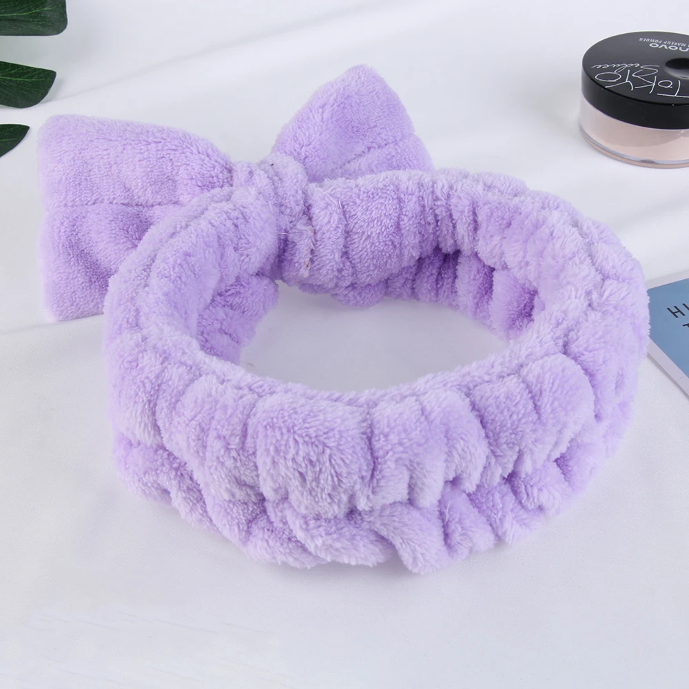 New Colorful Headband OMG Letters Bow Coral Fleece Headbands For Women Girls Hairbands Hair Bands Hair Accessories Headwear