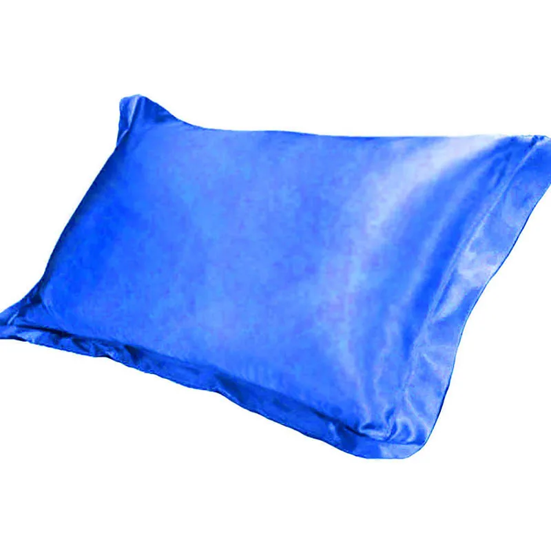 1/2 шт. чехлы для сидений автомобиля из ткани, имитирующей шелк атласная Подушка Чехол один сплошной Цвет наволочки наволочка класса люкс чехол для покрывало на кровать удобные 48x74 см - Цвет: blue1