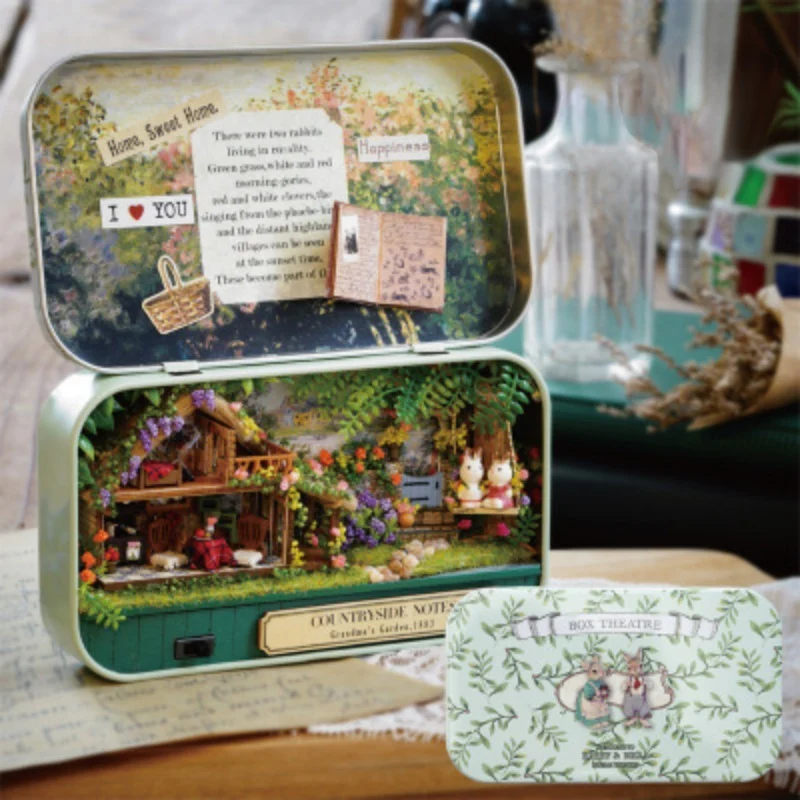 Doll Houses Wooden DIY Miniature Box Theater 3D Dollhouses Kits Model Warm LED Light For Kids Christmas Gift Doll Houses Wooden DIY Miniature Box Theater 3D Dollhouses Kits Model Warm LED Light For Kids Christmas Gift