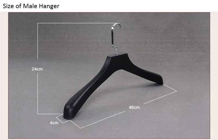 Jetdio 10 шт./партия черная пластиковая вешалка для одежды с плоским верхом для пальто и футболок - Цвет: Hanger for man