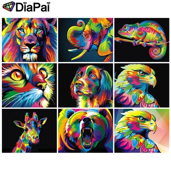 

DIAPAI Diamond Painting 5D DIY 100% Full Square/Round Drill "Color bear wolf tiger horse" 3D Embroidery Cross Stitch Home Decor