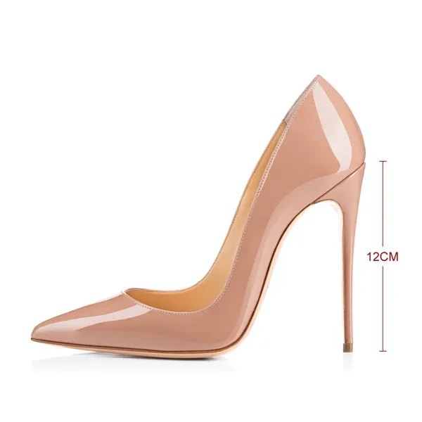 Onlymaker/Женская Классическая обувь, большой размер 15 пикантные туфли-лодочки с острым носком, на высоком каблуке, без шнуровки каблук 8-12 см по индивидуальному заказу - Цвет: H161205 12cm