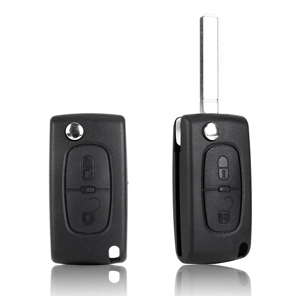TOYL 2 Boton Botones Carcasa Funda de Mando V2 Llave Coche para PEUGEOT 207, 307, 308, 407, 607