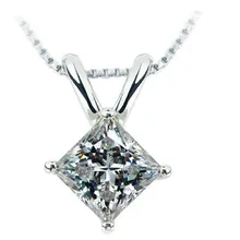 Принцесса любви 1.96ct 7*7 мм размер серебряный бриллиант кулон Свадебный кулон для женщин подарок девушки