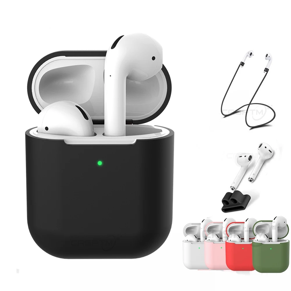 

Ultra Thin Case for Airpods 2 Soft Silicone Case Anti Lost Rope for Apple Airpods Shockproof Protective Cover earphone Holder