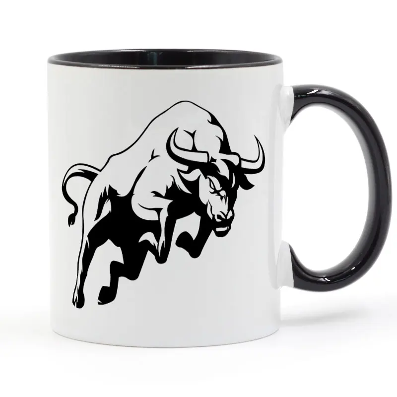 

Collision bull Mug Coffee Milk Ceramic Cup Creative DIY Gifts Home Decor Mugs 11oz GA178