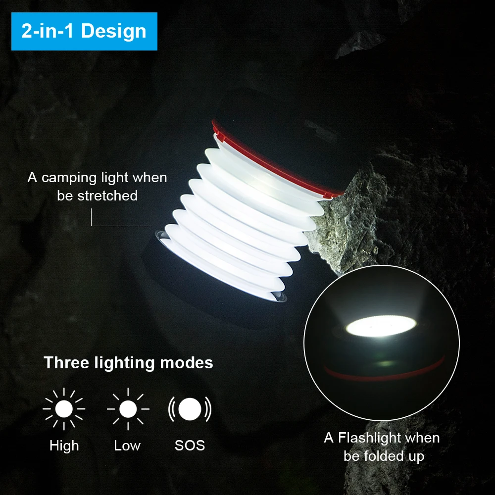 BRILEX Inflatable Solar Lantern Rechargeable Solar Lantern Waterproof Handheld Solar Lantern.