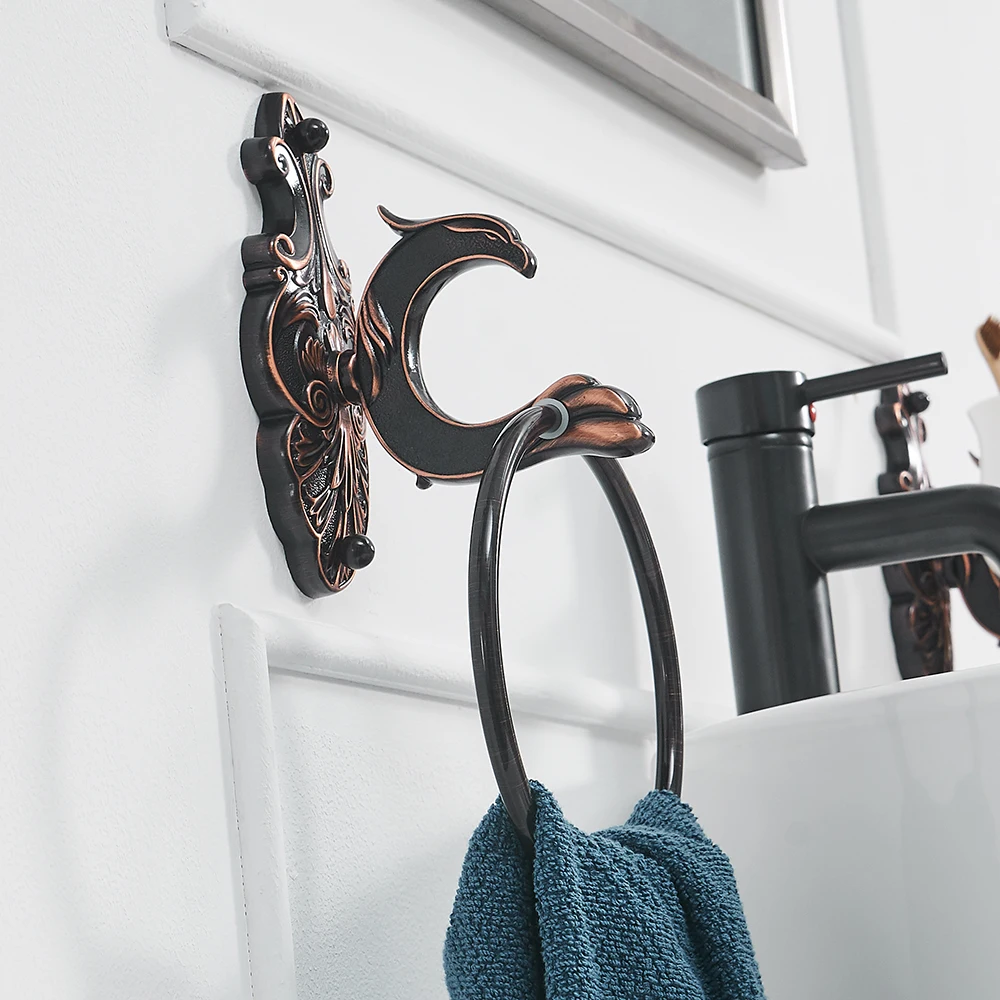 Towel Rings Solid Brass Gold Wall Mounted Towel Holder Hangers Towel Rack Bathroom Accessories Home Decoration Towel Bar (2)