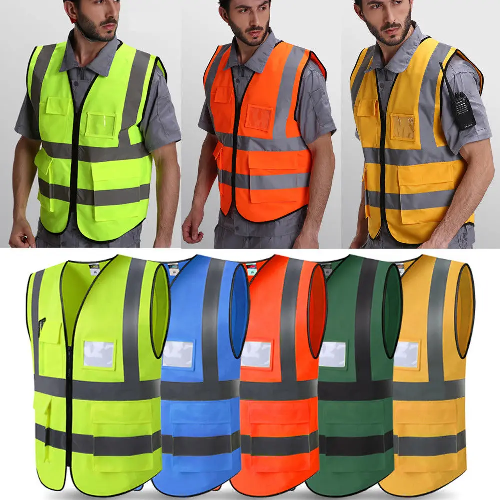 

New Hot Unisex XL XXL XXXL Reflective Vest Workwear Provides High Visibility Day Night Running Cycle Warning Child Safety Vest