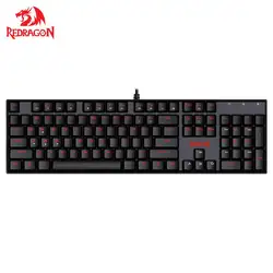 Redragon K551 Митра один Цвет подсветкой светодио дный Механическая игровая клавиатура 104 ключей anti-ореолы для Gamer