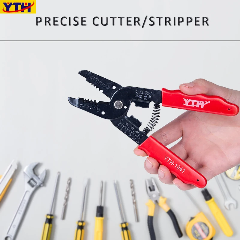 

YTH Cable Wire Stripper Cutter Crimper Crimper Cable Cutter nipper 1041 Automatic Multifunctional Stripping Tools Crimping Plies