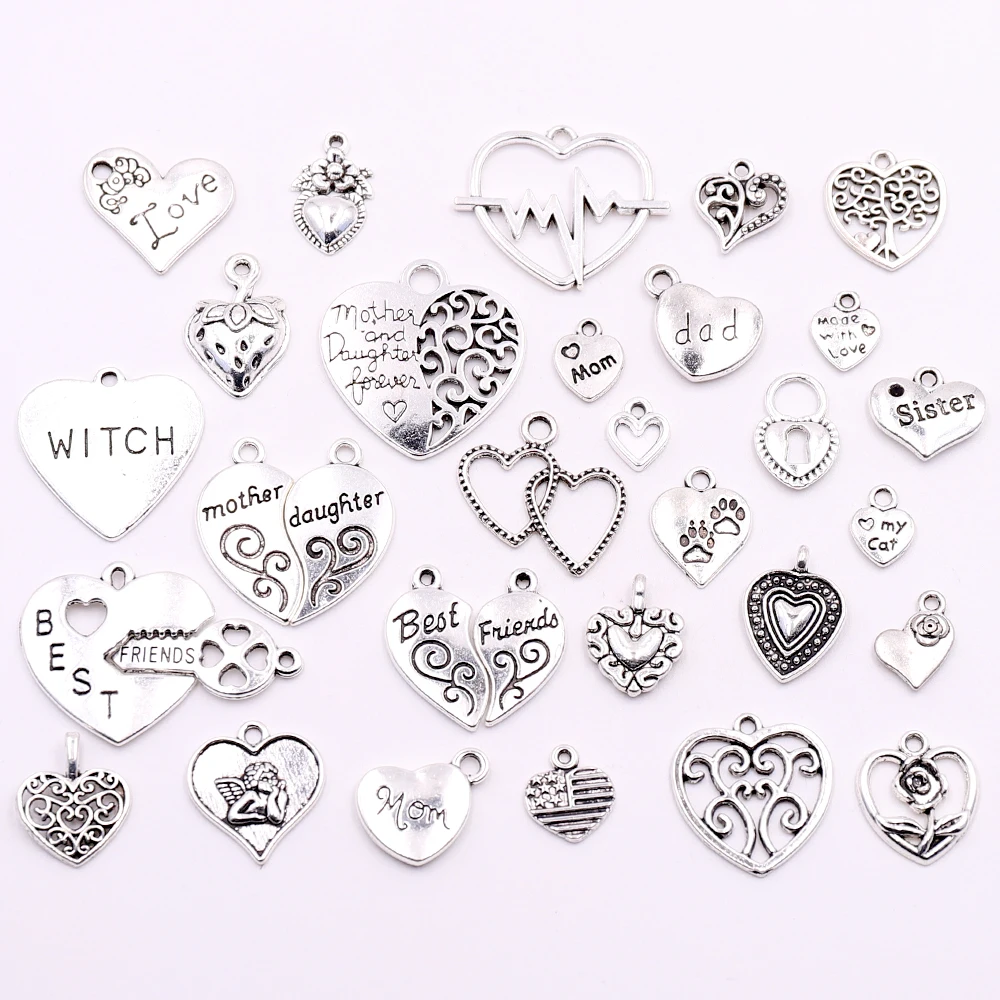 

All Wholesale Metal Charms Pendants Heart Charms for Jewelry Making DIY Accessories for Necklaces Bracelets Earrings Making