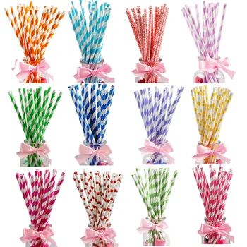 

2400 pack Color Stripe Paper Straws baby shower happy birthday party decoration baby shower party supplies kids drinking straw