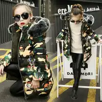 หญิงฤดูหนาว Camouflage เสื้อแฟชั่นผ้าฝ้ายขนสัตว์ Hooded Parka เด็ก Thicken Warm Outwear หญิงเสื้อผ้าเด็กเสื้อแจ็คเก็ต
