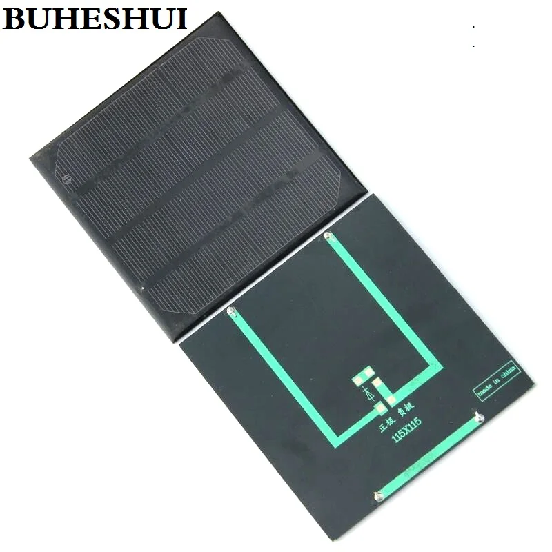 BUHESHUI 2 Вт 6 в солнечная ячейка монокристаллическая солнечная панель солнечный модуль DIY Солнечное зарядное устройство для 3,7 в батарея 115*115*3 мм