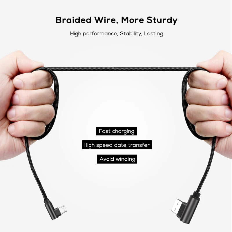 SUPTEC 3A Micro USB кабель, шнур, нейлоновая оплетка, кабель для быстрой зарядки и передачи данных для Android, samsung, huawei, Xiaomi, кабель Microusb
