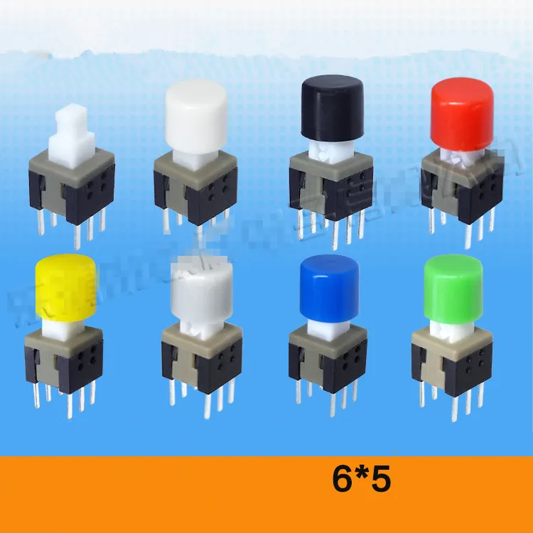 6 Pin DIP панель pcb кнопочный выключатель тактильный переключатель самоблокировка/разблокировка 5,8x5,8 мм с колпачками - Цвет: 6x5