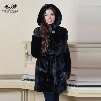 

2018 New Coming Mink Fur Coat New Stype Popular Woman Cloth Hot Sell Mink Fur Jacket With Hat High Quality Slim Mink Fur Cloth