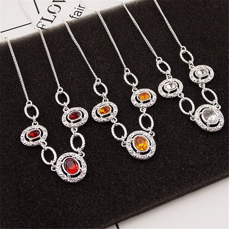 

Necklace Fashion Silver Necklaces for Women Girl pendants necklace Jewelry Delicate contracted female necklace chain clavicle