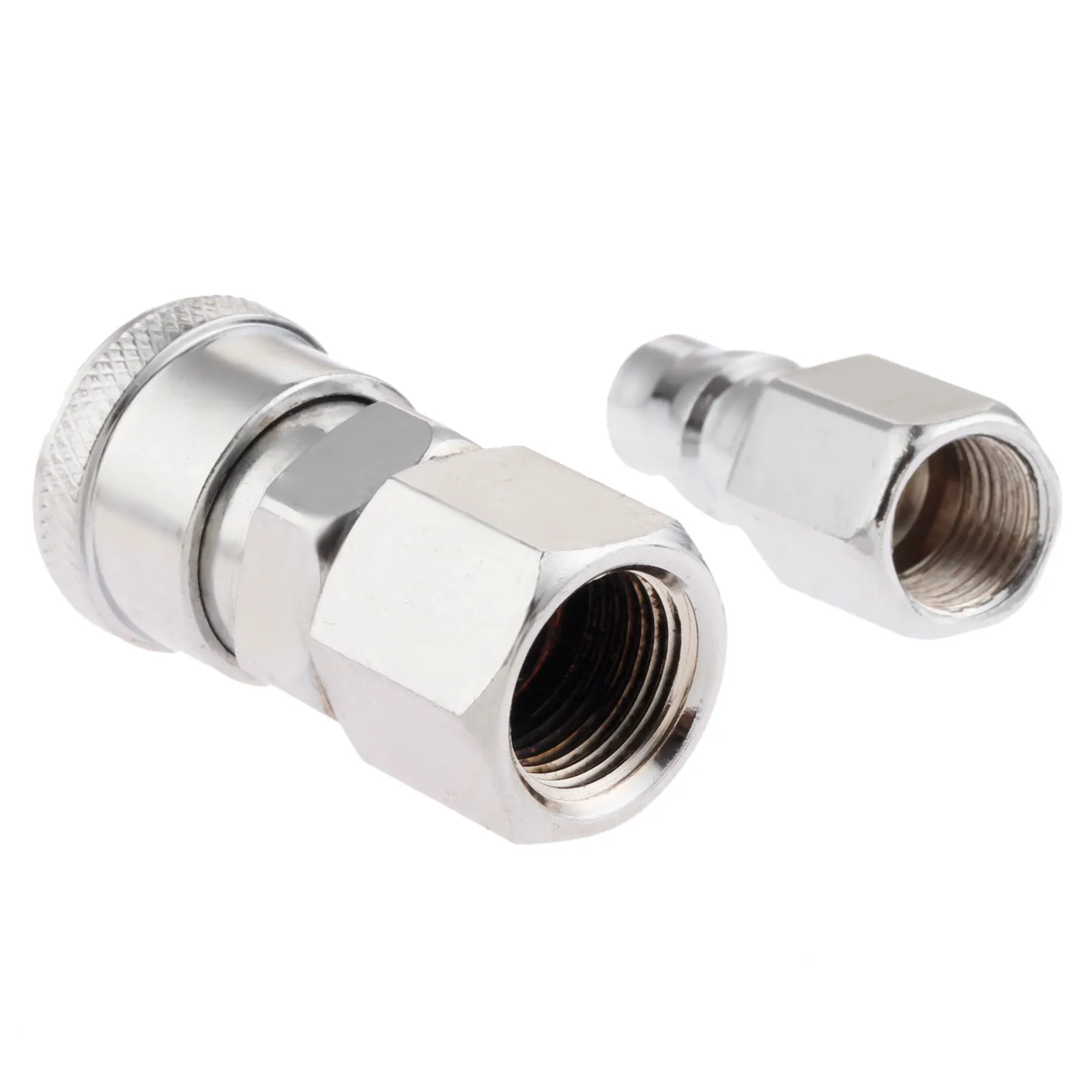 

2Pcs Iron Pneumatic Fittings Euro Air Line Hose Compressor Connector Quick Release 1/4"BSP Female Coupler Fittings SF20 PF20