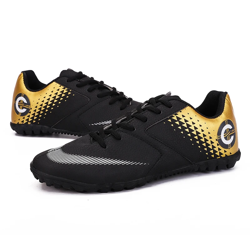 

FANPAO CR7 In Out Door Student Practice Sport Football Shoes for Men and Women Leather Lightweight Turf TF Flat Soccer Footwear