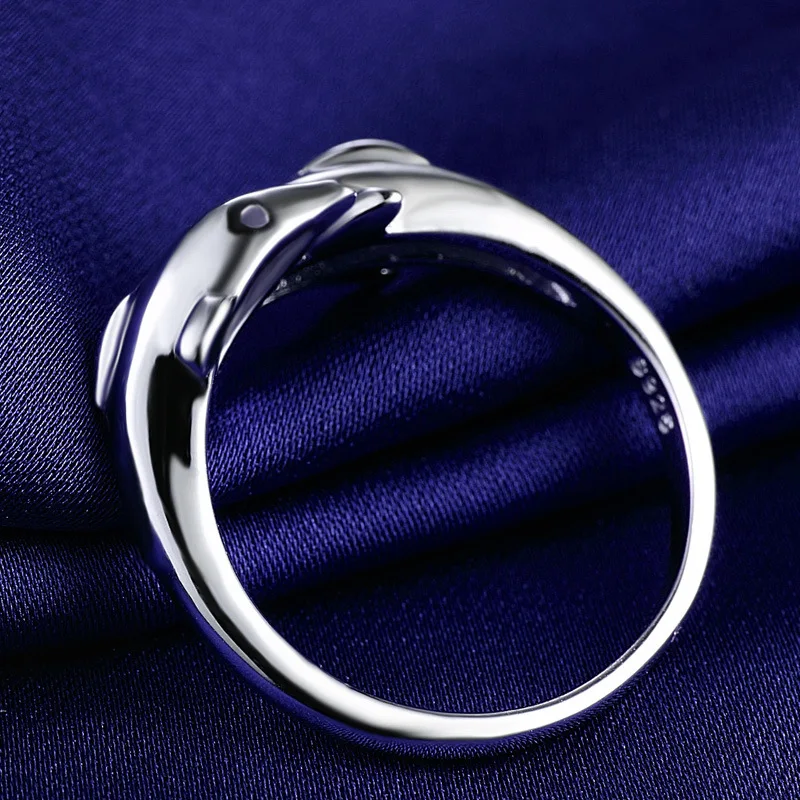 Двойной Дельфин серебристый цвет регулируемый кольца для женщин Мода Вечерние милые партии Шарм кольцо для женщин обручение кольцо женское