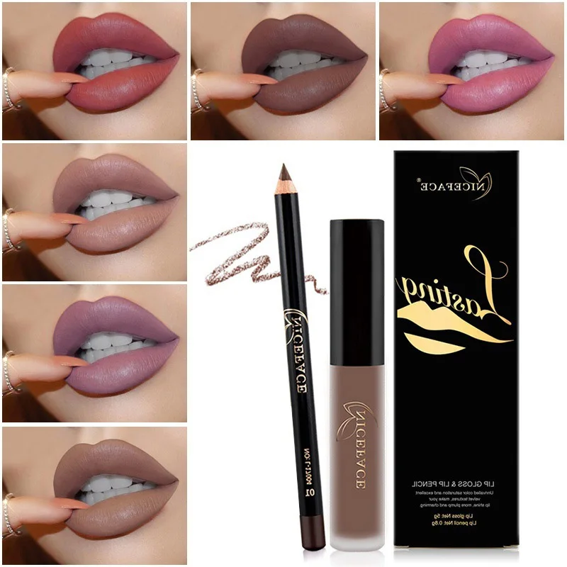 Lipstick Sets Long Lasting Matte Liquid Lipstick+Velvet ...