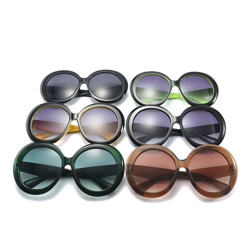 Sen Maries, новая мода, круглые солнцезащитные очки для женщин, Ретро стиль, фирменный дизайн, черный, зеленый цвет, негабаритная оправа, зеркальные оттенки, женские, UV400