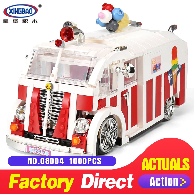 

XingBao 08004 1000PSC Creator The Ice Cream Car Set Building Blocks Bricks Toys Compatible Model for children Holiday gifts