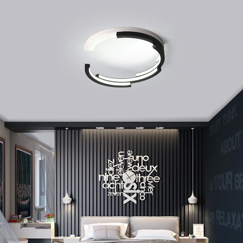 

Modern LED Ceiling Light for Living Room Remote Control Creative Design Circle Decoration Dimmable Ceiling Lamp Lighting Fixture