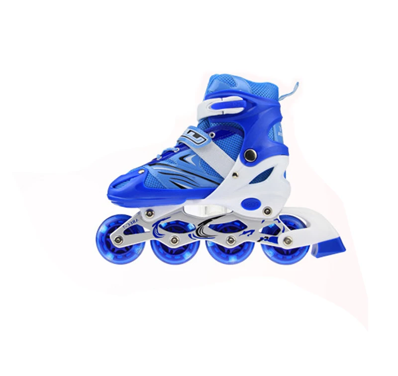 1 пара детская роликовая обувь для катания на коньках Регулируемая моющаяся дышащая мигающая полиуретановая обувь для подростков