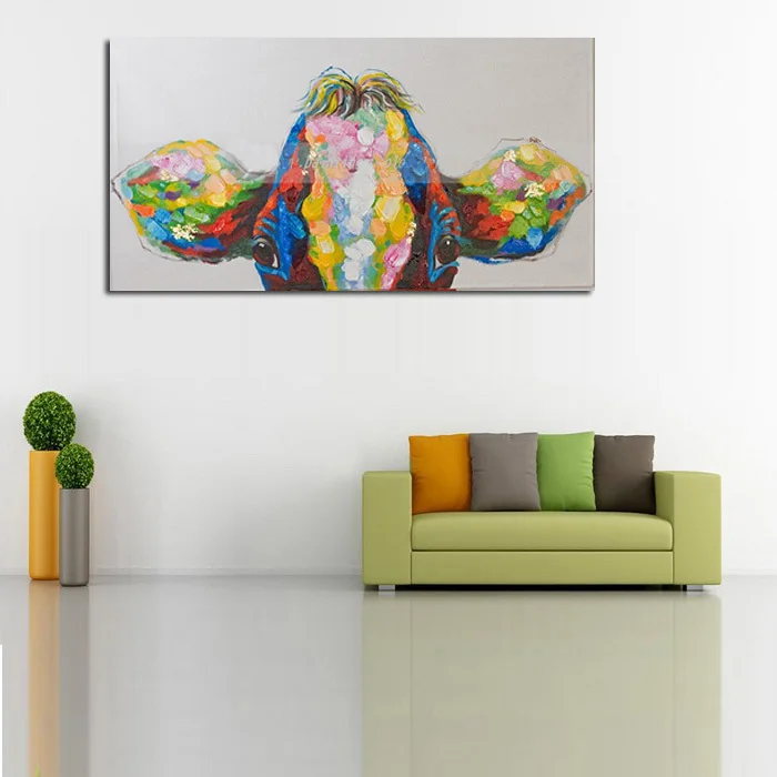 

Oil painting On Canvas Wall Pictures For Living Room Art Canvas Colorful Holland Cow Modern Abstract Handpainted Home Decor