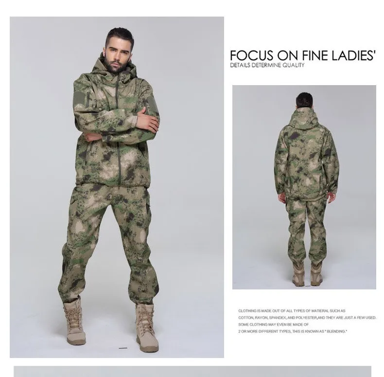 TAD V4.0 Шестерни камуфляж Акула ветрозащитный Водонепроницаемый пиджак Для Мужчин Армия комплект Военная Униформа толстовка флисовая