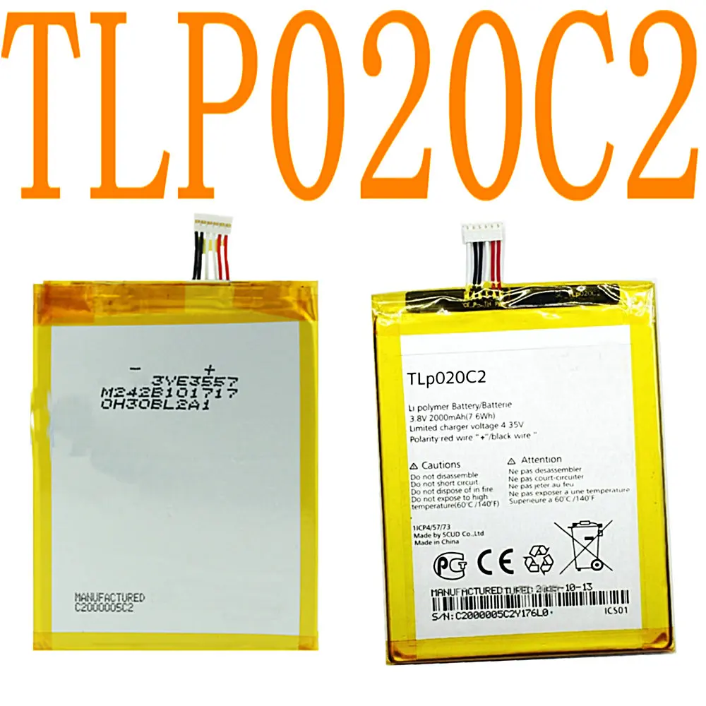 Высококачественные Сменные Аккумуляторы TLP020C2 2000 мАч для Alcatel Idol x1s 6034R S950 x 6037y