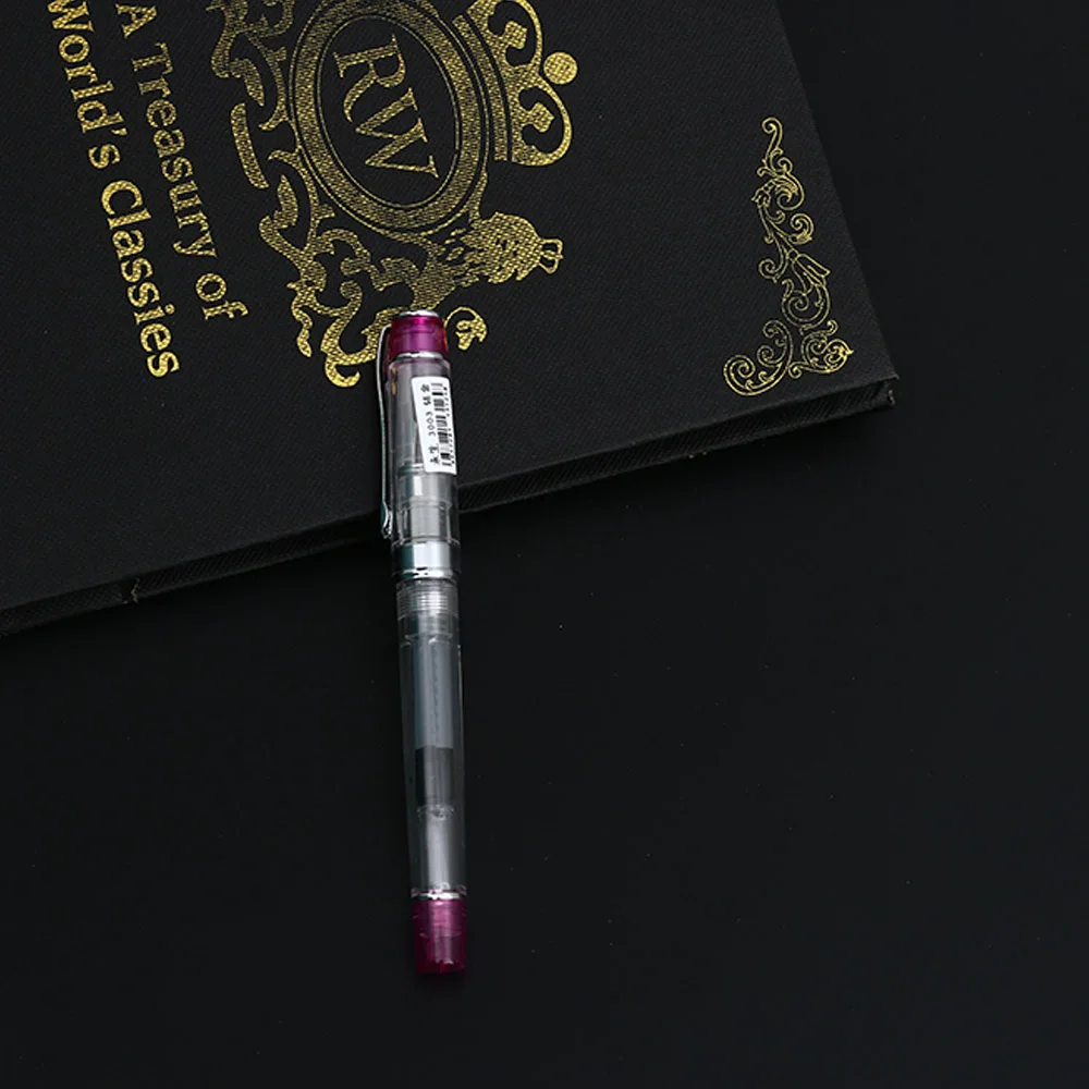 1 шт. новейшая прозрачная перьевая ручка с винтовой крышкой, Сверхтонкая ручка 0,38 мм для подарков, канцелярские принадлежности - Цвет: Красный