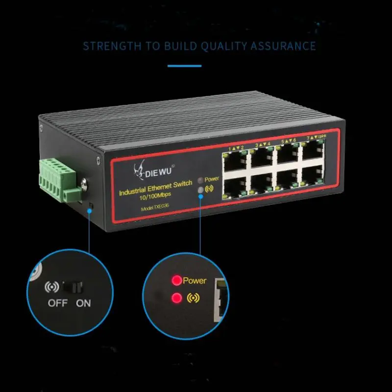 Каблук 5-8 портов промышленный ethernet коммутатор 10/100 м сигнал усиления DIN rail Тип высокой и низкой температуры сетевой коммутатор